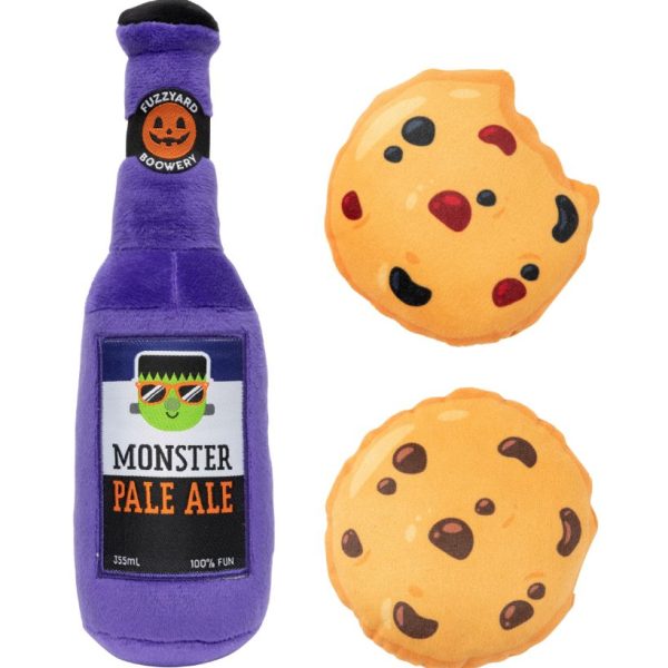 Monster Pale Ale & Cookies 3pk - Peluche de Halloween para perros