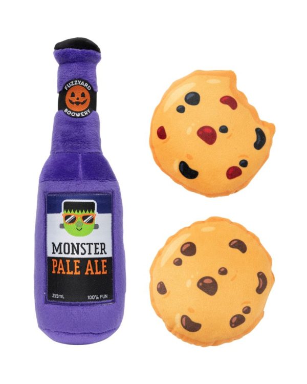 Monster Pale Ale & Cookies 3pk - Peluche de Halloween para perros Monster Pale Ale & Cookies 3pk - Peluche de Halloween para perros