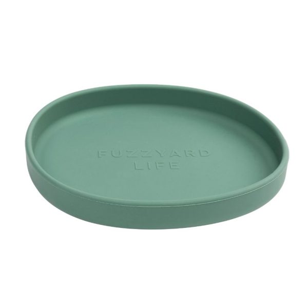 Myrtle Green - Comedero plano de silicona FuzzYard Life para gatos